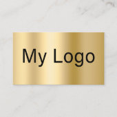 金ゴールドブラックQRコード長方形ロゴ 名刺 (正面)