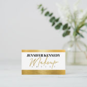 金ゴールドブラッシュメタルグリッターメイクアップアーティスト美しい 名刺 (スタンド正面)