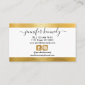 金ゴールドブラッシュメタルグリッターメイクアップアーティスト美しい 名刺 (裏面)