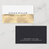 金ゴールドブラッシュレザーゴールデンメタリックカラーブロック 名刺 (正面/裏面)