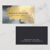 金ゴールドブラッシュレザーゴールデンメタリック背景 名刺 (正面/裏面)