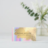 金ゴールドブラッシュレザーゴールデンメタル | 虹色の 名刺 (スタンド正面)