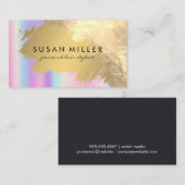 金ゴールドブラッシュレザーゴールデンメタル | 虹色の 名刺 (正面/裏面)