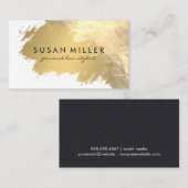 金ゴールドブラッシュレザーゴールデンメタルII 名刺 (正面/裏面)