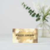 金ゴールドブラッシュレザー金ゴールドボケ 名刺 (スタンド正面)