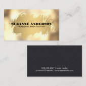 金ゴールドブラッシュレザー金ゴールドボケ 名刺 (正面/裏面)