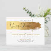 金ゴールドブラッモダンクストローク黒タイポグラフィ 招待状 (スタンド正面)