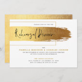 金ゴールドブラッモダンクストローク黒タイポグラフィ 招待状 (正面/裏面)