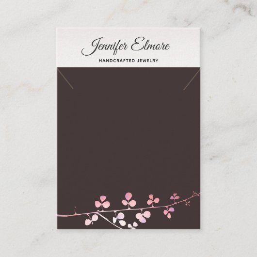 金ゴールドブランチネックレスブレスレットディスプレイホルダー エンクロージャーカード (正面)