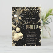 金ゴールドブランチボールスターブラックカンパニークリスマス 招待状 (スタンド正面)