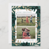 金ゴールドブランチ2フォトクリスマス シーズンカード (正面)