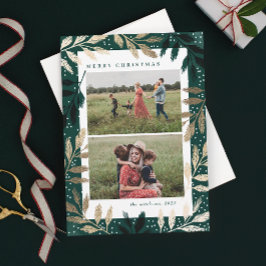 金ゴールドブランチ2フォトクリスマス シーズンカード