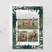 金ゴールドブランチ3写真クリスマス シーズンカード (正面)