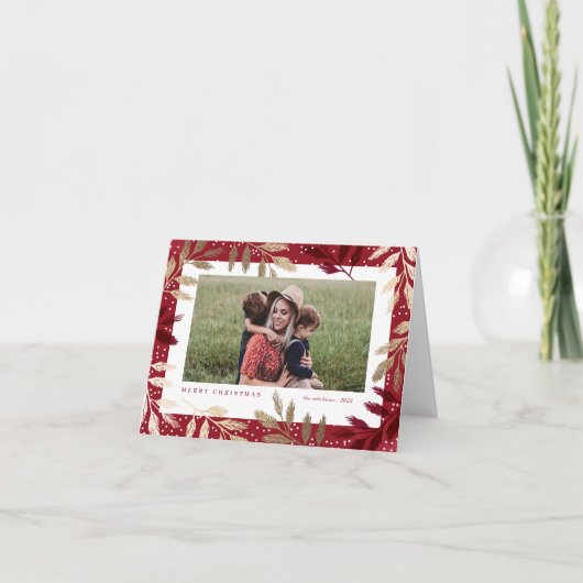 金ゴールドブランチ3写真クリスマス シーズンカード (正面)