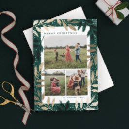 金ゴールドブランチ3写真クリスマス シーズンカード