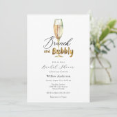 金ゴールドブランチ&バブリーシャンパンブライダルシャワーInv 招待状 (スタンド正面)