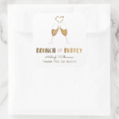 金ゴールドブランチ&バブリーブライダルシャワー |ありがとうございます スクエアシール (バッグ)