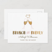 金ゴールドブランチ&バブリーブライダルシャワー |ありがとうございます ポストカード (正面/裏面)