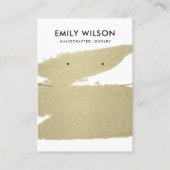 金ゴールドブラ淡い色のシストックネックレスイヤリング表示装置 名刺 (正面)