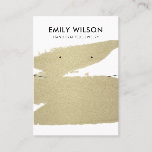 金ゴールドブラ淡い色のシストックネックレスイヤリング表示装置 名刺 (正面)