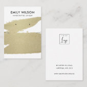 金ゴールドブラ淡い色のシストックネックレスイヤリング表示装置 名刺 (正面/裏面)