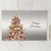 金ゴールドブルガンディクリスマスツリーティアウェイランチョンマット ペーパーパッド (インサイチュ)