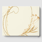 金ゴールドブルガンディブルーウォーターカラーフローラリースウェディン ゲストブック (裏面)