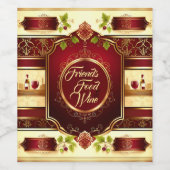 金ゴールドブルガンディマルーングッドフレンズギフトフェスティバル ワインラベル (シングルラベル)