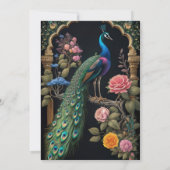 金ゴールドブルガンディメフェンディ結婚ヘナインディアンのインビタ 招待状 (裏面)