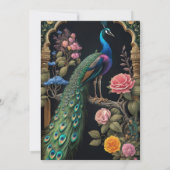 金ゴールドブルガンディメフェンディ結婚ヘナインディアンのインビタ 招待状 (裏面)