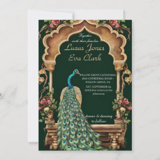 金ゴールドブルガンディメフェンディ結婚ヘナインディアンのインビタ 招待状