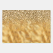 金ゴールドブルガンディーグリーングリッターグラム ラッピングペーパーシート (正面)