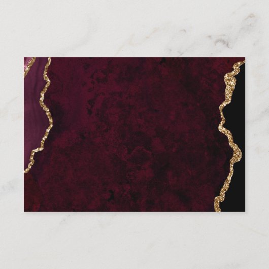 金ゴールドブルグンディ結婚アゲート詳細 エンクロージャーカード (裏面)