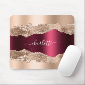金ゴールドブルゴーニュのアゲイト大理石名文字 マウスパッド (マウス)
