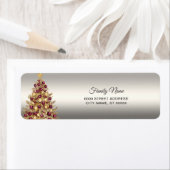 金ゴールドブルゴーニュのクリスマスツリー差出人住所ラボ ラベル (インサイチュ)