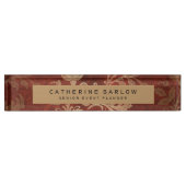 金ゴールドブルゴーニュアンティークフローラ デスクネームプレート (正面)