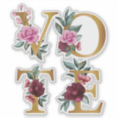 金ゴールドブルゴーニュエレガントフローラフェミニン投票 シール (正面)