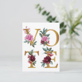 金ゴールドブルゴーニュエレガントフローラフェミニン投票 ポストカード (スタンド正面)