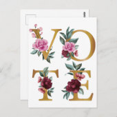 金ゴールドブルゴーニュエレガントフローラフェミニン投票 ポストカード (正面/裏面)