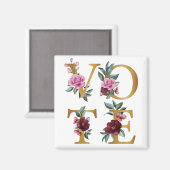 金ゴールドブルゴーニュエレガントフローラフェミニン投票 マグネット (正面/裏面)