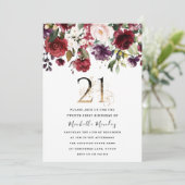 金ゴールドブルゴーニュエレガントフローラ21歳パーティー 招待状 (スタンド正面)