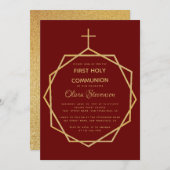 金ゴールドブルゴーニュガールファースト聖体幾何学 招待状 (正面/裏面)