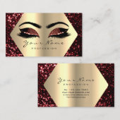 金ゴールドブルゴーニュグリッターメイクアップアーティストラッズブラウンズ 名刺 (正面/裏面)