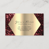 金ゴールドブルゴーニュグリッターメイクアップアーティストラッズブラウンズ 名刺 (裏面)