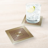 金ゴールドブルゴーニュスクエアガラスコースター ガラスコースター (アングル)