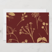 金ゴールドブルゴーニュバラクインセアニェラ日付を保存 招待状 (裏面)