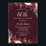 金ゴールドブルゴーニュフローラスパークル60th誕生日パーティー 招待状<br><div class="desc">リトルかわいらしベイリー店でフローラ誕生日招待状をもっと！</div>