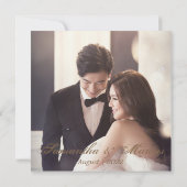 金ゴールドブルゴーニュレッドウォーター色フローラリース結婚ズ サンキューカード (裏面)