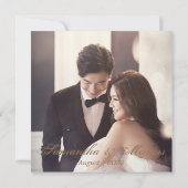 金ゴールドブルゴーニュレッドウォーター色フローラリース結婚ズ サンキューカード (裏面)