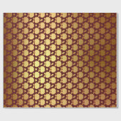 金ゴールドブルゴーニュレッドワインメタリックアップルボルドー ラッピングペーパー (フラット)